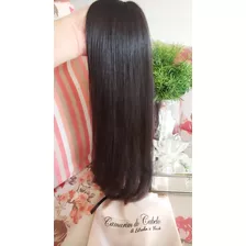 Cabelo Brasileiro Castanho Médio (virgem) Liso 50cm 50g