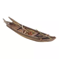 Barco De Vela De Canoa En Miniatura De Madera Hecho A Mano