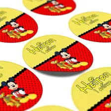 60 Adesivos Personalizado Mickey Lembrancinha 5x5