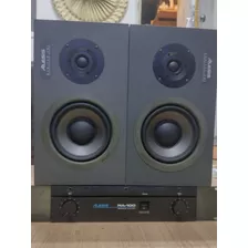 Par De Caixas Alesis Monitor One + Potência Alesis Ra-100 