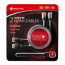 Marca Del Miembro 2pk. 9 Pies Cables Hdmi