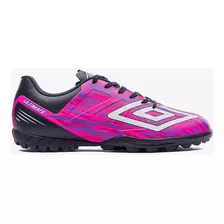 Chuteira Society Umbro Ultimate - Rosa/preto/branco