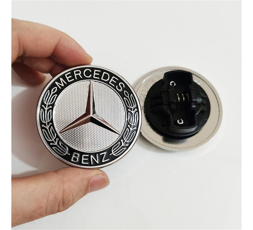Emblema Mercedes Benz Cap  Negro Plateado Insignia 57mm Foto 9