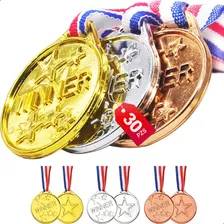 30pzs Medallas Deportivas De Oro/plata/bronce Para Ganadores