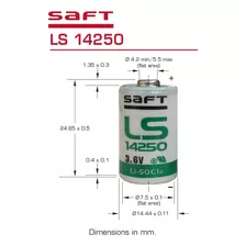 Pila Saft Ls14250 - 3.6v - 1.2ah (made In France) Original