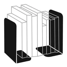 Bibliocanto Metal Suporte Apoio Livro Aparador Lateral Par Cor Preto