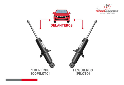 Kit 2 Amortiguadores Delantero Nissan Frontier 2015 2016 Gas Foto 2