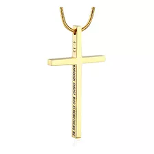 Titanium Steel Minimalist Cross Necklace In 18k Gold