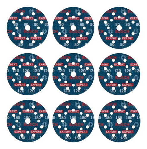 Lija Orbital Velcro Bosch 125 Mm Expert Multi Material X 9u 80120180