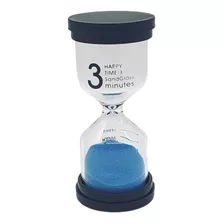 Ampulheta De Vidro 3 Minutos Areia Azul Decoração Dinâmicas