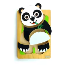 Rompecabezas Panda 5 Piezas De Madera Juego Pipikuku