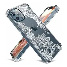 Funda Compatible Con iPhone 12 Pro Max Bumper Floral Blanco