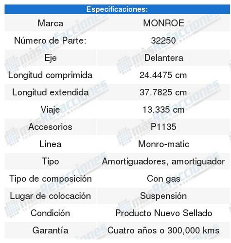 2 Amortiguadores Monroe Dodge Dakota 1991 1992 1993 1994 Foto 2