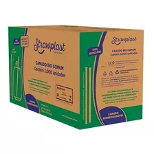 Canudo Biodegradável 19,5cm Strawplast C/ 3000 Unidades
