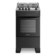 Fogão 4 Bocas Preto Com Mesa Inox Atlas Mônaco Top Bivolt