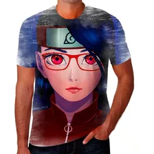 Camiseta Sarada Uchiha Anime Naruto Estoque Disponível 06