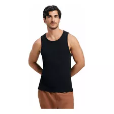 Regata Hering Masculina Regular Em Ribana Canelada Preto