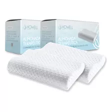 Pack X2 Almohada Ortopédica Cervical Terapéutica Con Memoria Howell Espuma Viscoelástica Memory Foam