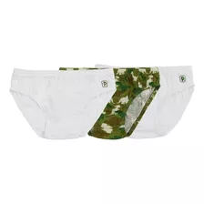 Cueca Infantil Menino Pimpolho Kit 3 Unid Branca - Tamanho 4