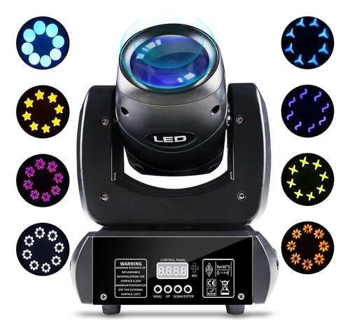 Cabeza Móvil Prisma Luz Dj Giratorio Luces De Escenario 120w Amtumi Cabeza Móvil Led Luces Roboticas Para Fiestas Dj Cañon Led 8 Gobos +8 Colors +18 Prisms