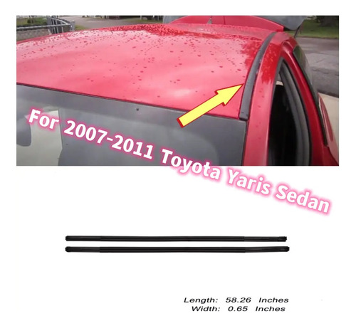 Molduras Toldo Toyota Yaris Sedan 2007 08 09 10... 2016 Oem Foto 6