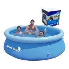 Piscina Inflável 1000lredonda 168cm X 51cm X Azul Kit Reparo