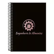 Caderno Colegial Profissões Preto E Rosê Gold 160 Folhas