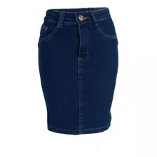 Saia Jeans Preta Plus Size Moda Evangélica