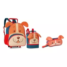 Kit Mochila De Rodinha Com Lancheira + Estojo - Clio Pets 