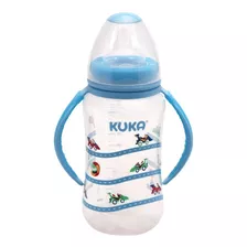 Mamadeira Natural Big Decorada Com Alça 330ml Kuka Azul