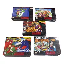 5 Cajas Custom Snes De Super Mario (son Solo Las Cajas)