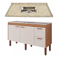 Gabinete De Cozinha + Pia De Granito Santa Cecilia 1.2 Mts 