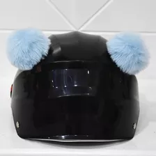 Par Orejas De Oso Peluche Para Casco De Moto - Motera