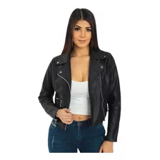 Chaqueta Chamarra Cuero Sintético Para Mujer 