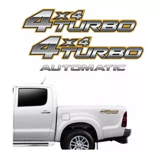 Kit Adesivo Compatível Hilux 4x4 Turbo 2006 A 2008 F671 Cor Prata