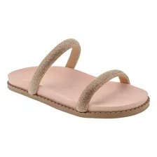 Papete Sandalia Feminina Birken Float Tira Strass Brilho