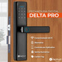 Fechadura Digital Biométrica Kuanttum Delta Pro Wifi Senha App Tuya Preta Preto