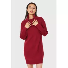 Sweater Vestido Cuello Alto Terracota Nicopoly