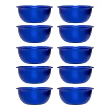 10 Mini Saladeira Bowl Alumínio Cor Azul Para Açai Sorvete 