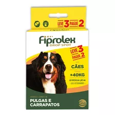 Antipulgas Fiprolex De 4,02 Ml Cães Acime De 40 Kg 3 Un