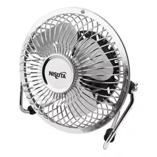 Ventilador Usb P/escritorio Metalico Plateado Nisuta Nsfanu