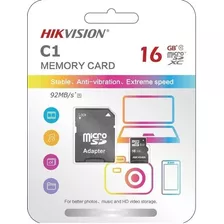 Memoria Micro Sd Hikvision 16gb Clase 10 + Adaptador Sd