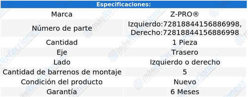 Maza Trasera Para Hyundai Ix35 2.0l 4 Cil 2015 Z - Pro Foto 2