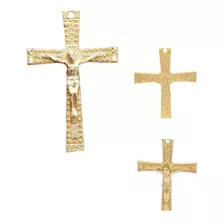 Dije De Cruz Con Cristo 50mm Bisutería 50 Gramos