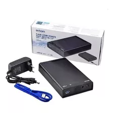 Case Hd Ssd Externo Com Fonte Sata 3,5 Usb3.0 Pc Desktop Led