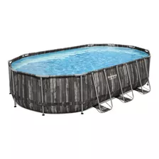 Piscina Estructural Bestway Oval 20.241 Litros Color Gris Oscuro