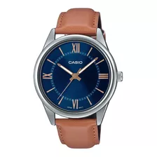 Reloj Casio Mtp-v005l-2b5 Para Caballero Marron/azul