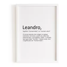 Quadro Decorativo Nome Leandro - A4