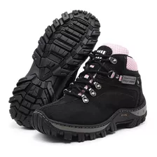 Bota Feminina Adventure Segurança Camuflada Couro Legitimo