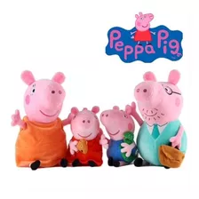 4 Pelúcias Família Peppa Pig, George, Mamãe E Papai Músical